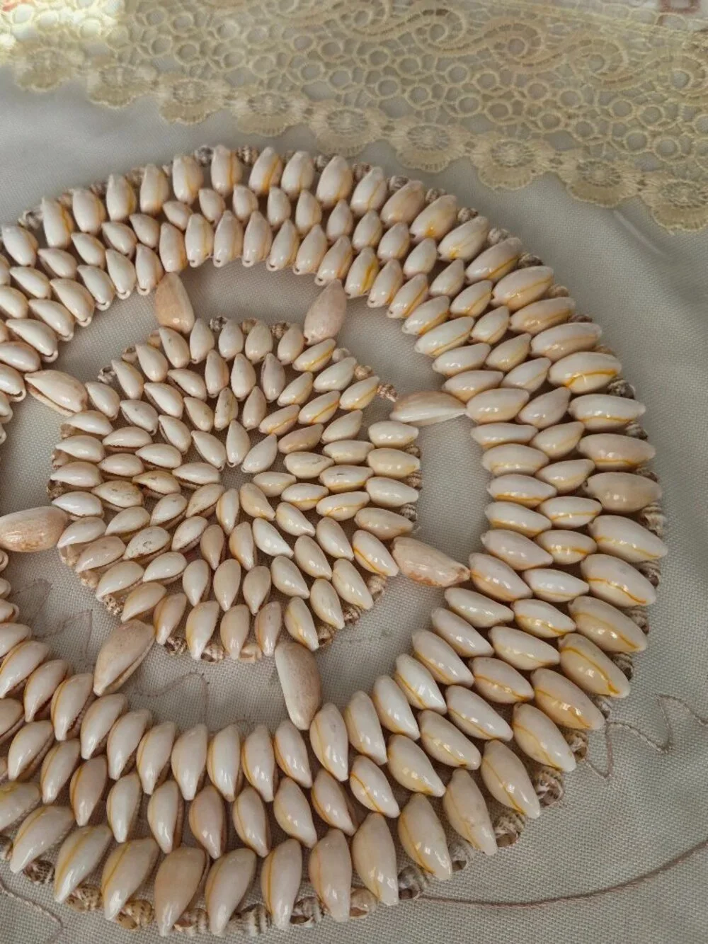 Vintage Cowrie Seashell Trivet
